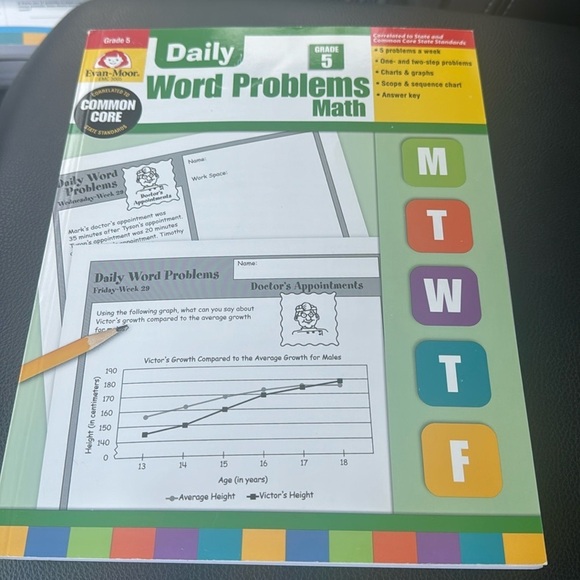 Daily word, problems, math grade 5 common core - Picture 1 of 4